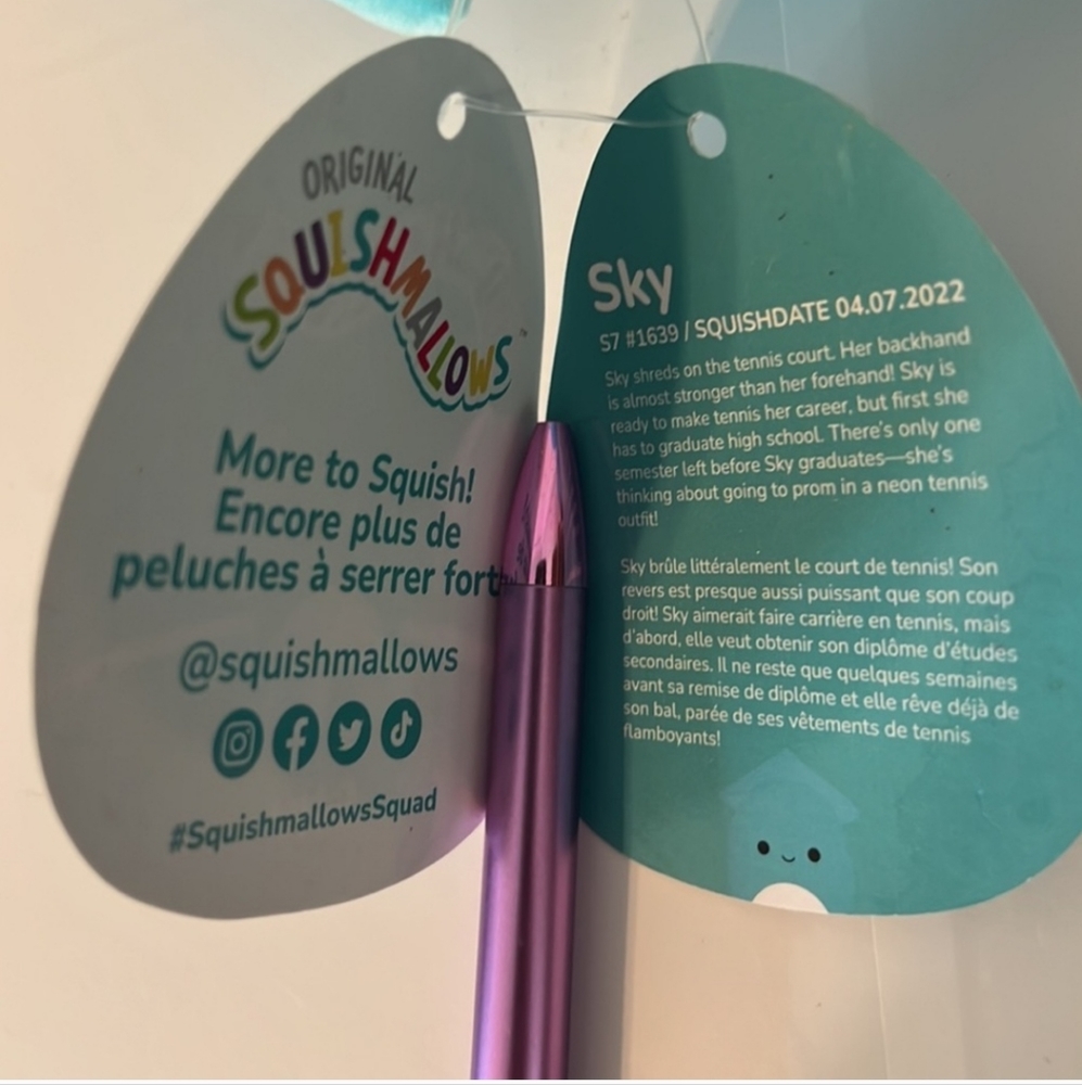 🎉HP🎉 Squishmallows 7" Sky the Squid - Picture 4 of 5